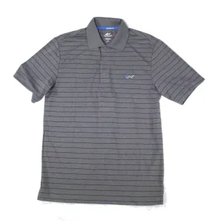 Greg Norman Men's 5 Iron Stripe Polo Gray Size Small