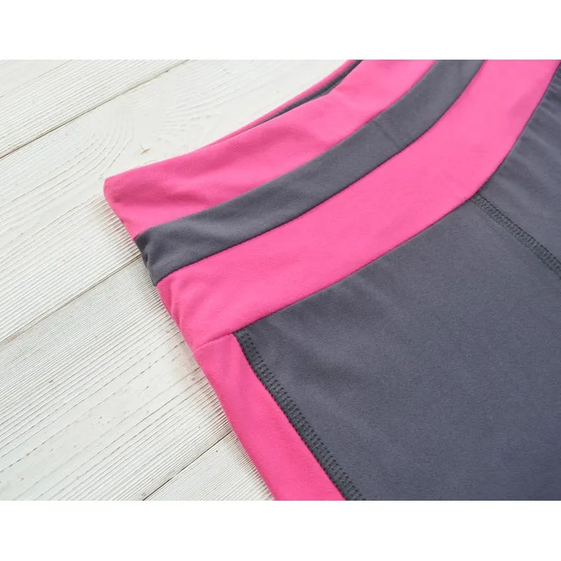 High-Waisted Yoga Tight-Fitting Color-Blocking Fitness Capable Running Sports Leggings