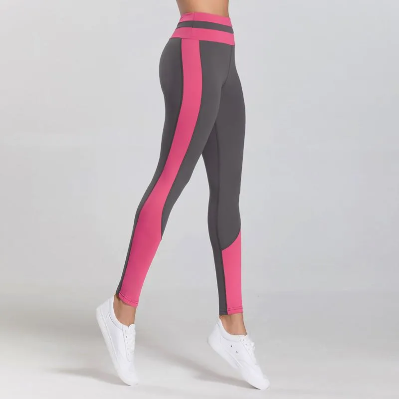 High-Waisted Yoga Tight-Fitting Color-Blocking Fitness Capable Running Sports Leggings