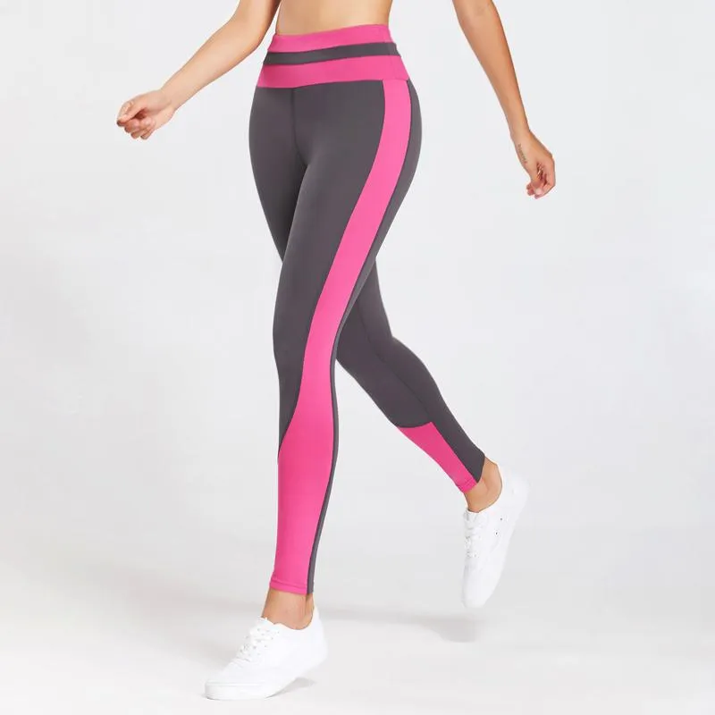 High-Waisted Yoga Tight-Fitting Color-Blocking Fitness Capable Running Sports Leggings