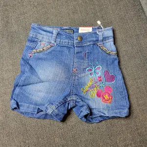 Kids embroidery denim shorts