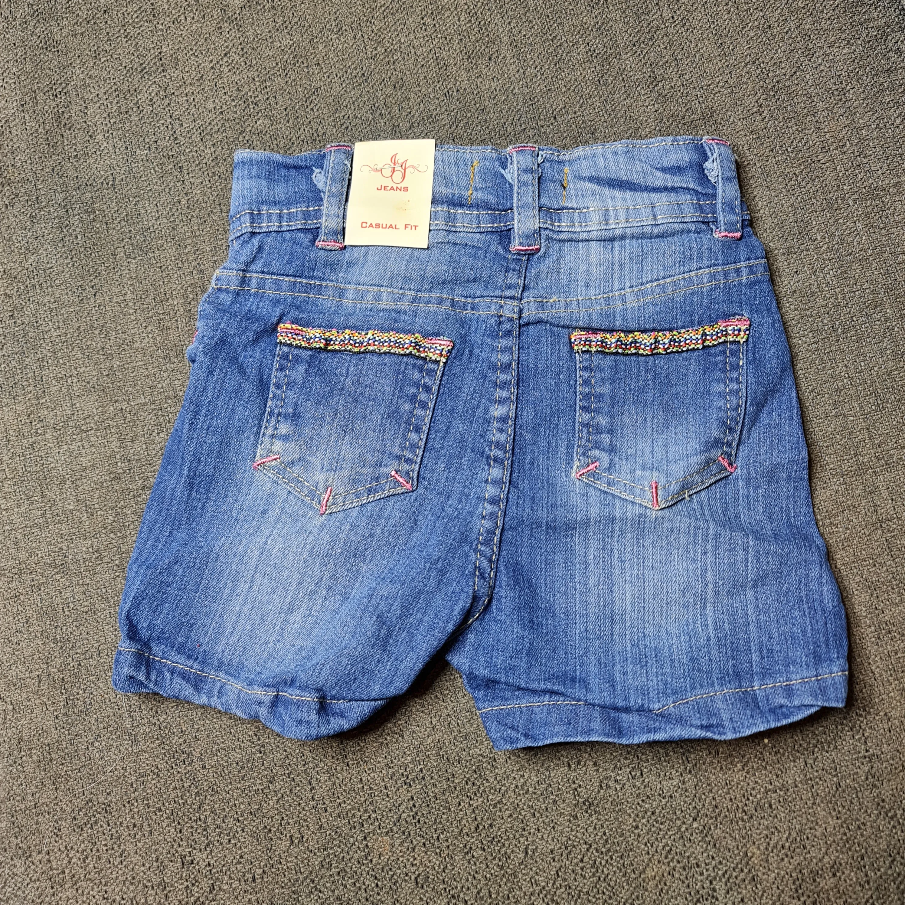 Kids embroidery denim shorts