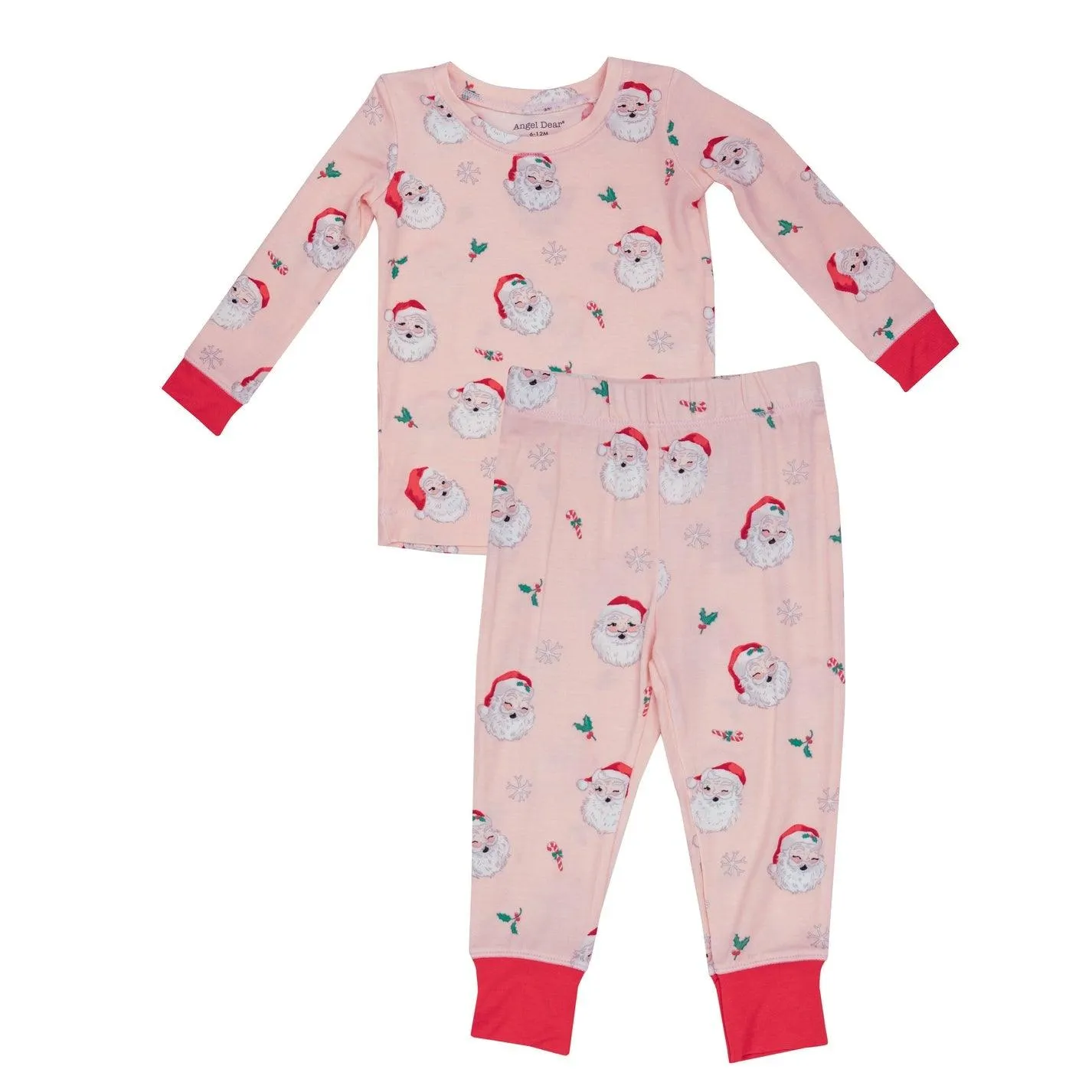 Kids Loungewear Set | Vintage Santa - Pink | Angel Dear