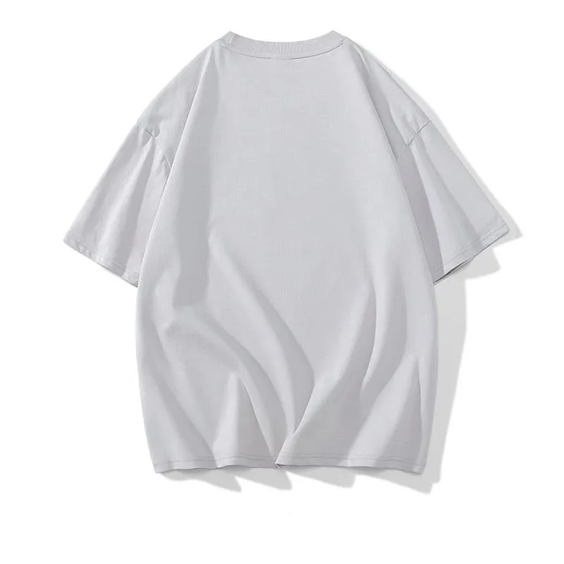 Letter Print Versatile Pure Cotton Loose-Fit Short Sleeve Tee