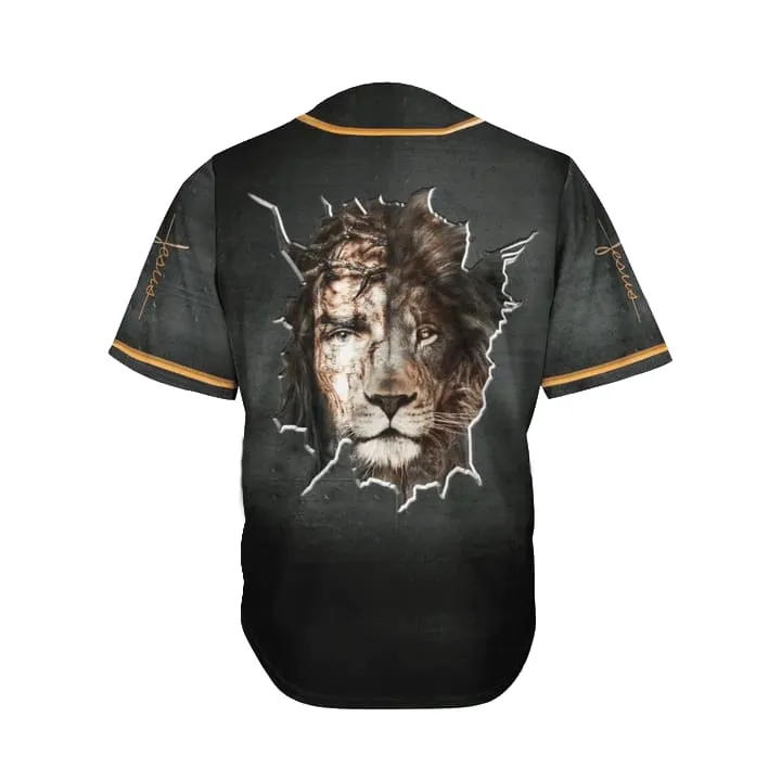 Lion The In My Heart Cross Custom Baseball Jersey - Personalized Jesus Baseball Jersey For Men and Women