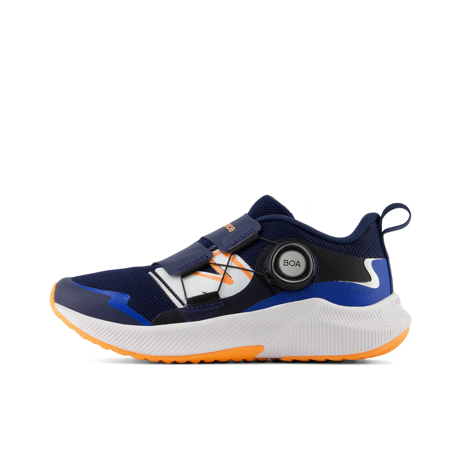 Little Kid's New Balance DynaSoft Reveal v4 BOA Color: Nb Navy with Hot Mango