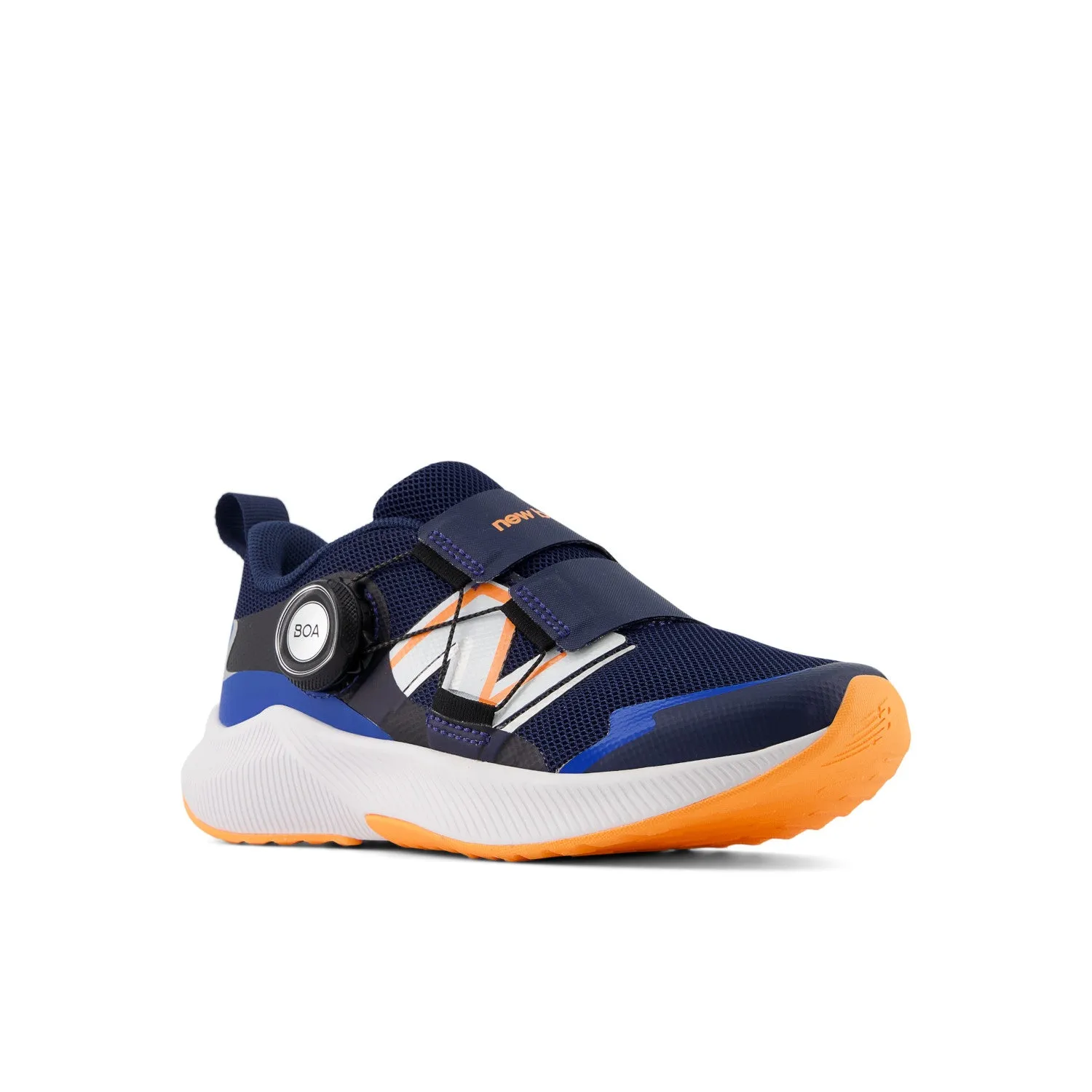 Little Kid's New Balance DynaSoft Reveal v4 BOA Color: Nb Navy with Hot Mango