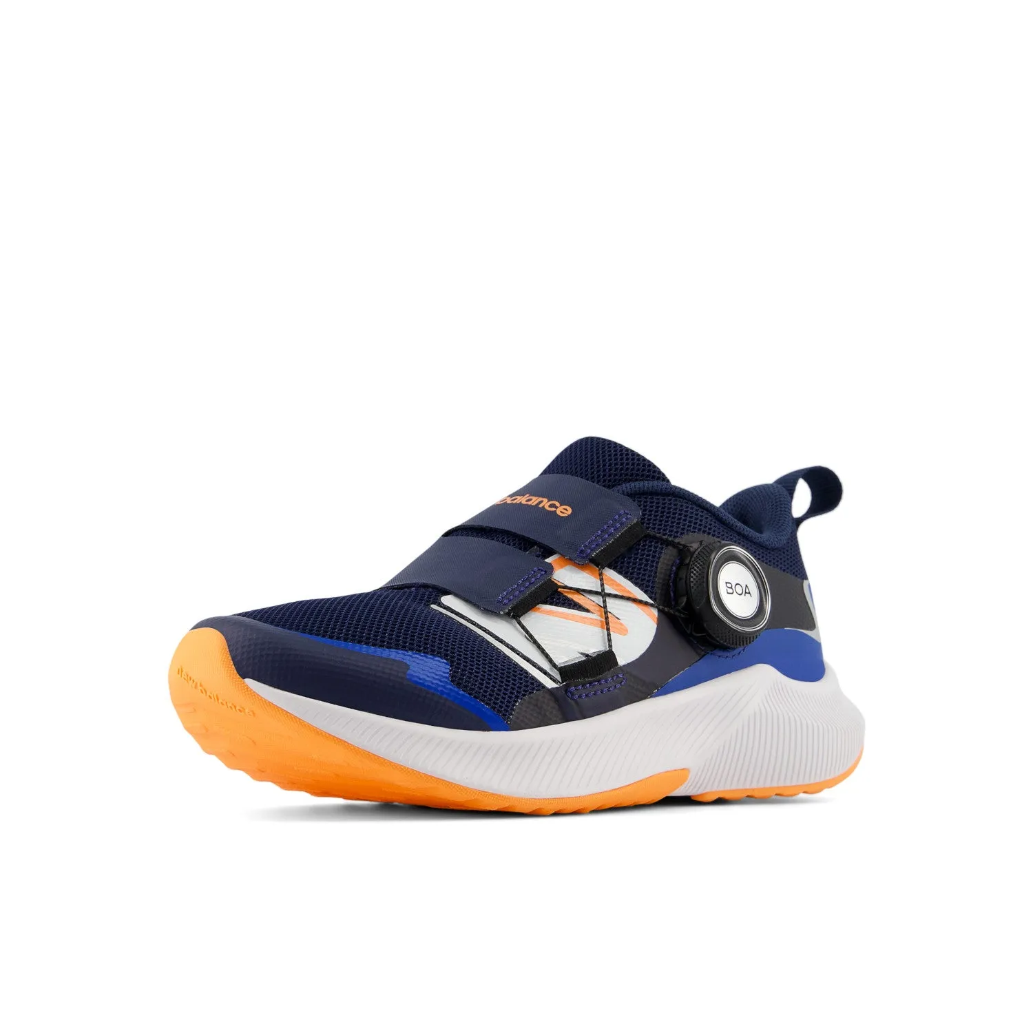 Little Kid's New Balance DynaSoft Reveal v4 BOA Color: Nb Navy with Hot Mango