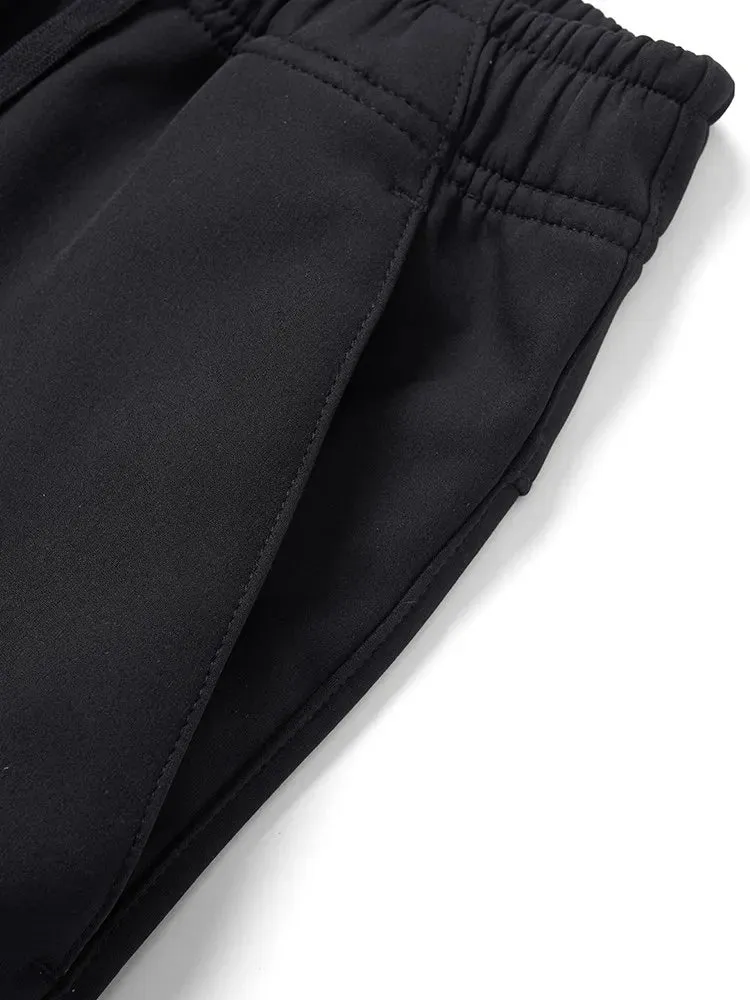 Loose Tapered Warm Fleece Linner Cargo Pants Men Ankle-length Trousers