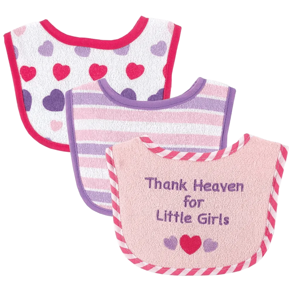 Luvable Friends I Love Mommy and Daddy Baby Bibs, Blue Daddy, 3 Count