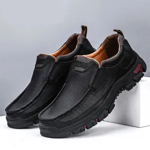 Men Casual Shoes Cowhide Genuine Leather Shoes Men Handmade Brand Footwear Non-slip Thick Sole Fashion Soft Sewing Shoes