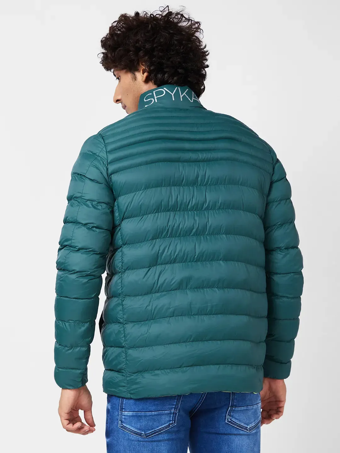 Men'S Packable Puffer Jacket With Br and ed Print On Neck