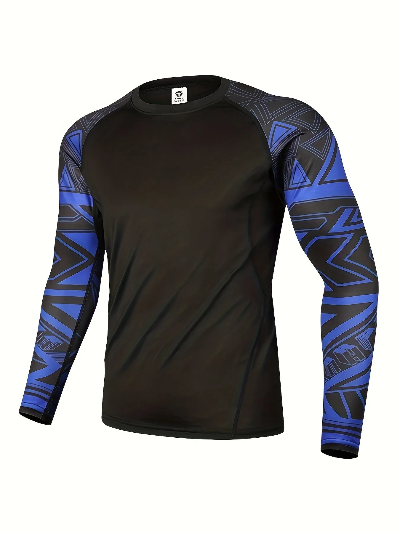 Men's Quick-Dry Athletic Compression Shirt - Breathable, Stretchy Long Sleeve Crew Neck Top for Running, Cycling & Outdoor Fitness