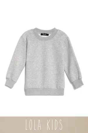 Mini Cozy Feels Kids Crewneck Sweater - Grey