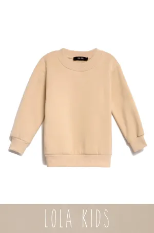 Mini Cozy Feels Kids Crewneck Sweater - Nude