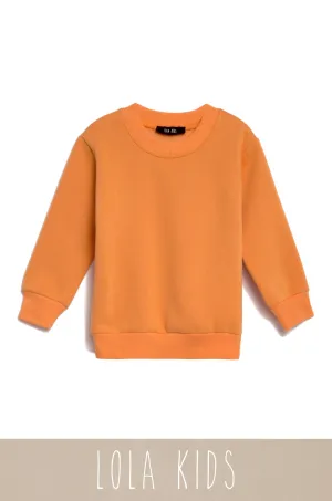 Mini Cozy Feels Kids Crewneck Sweater - Orange