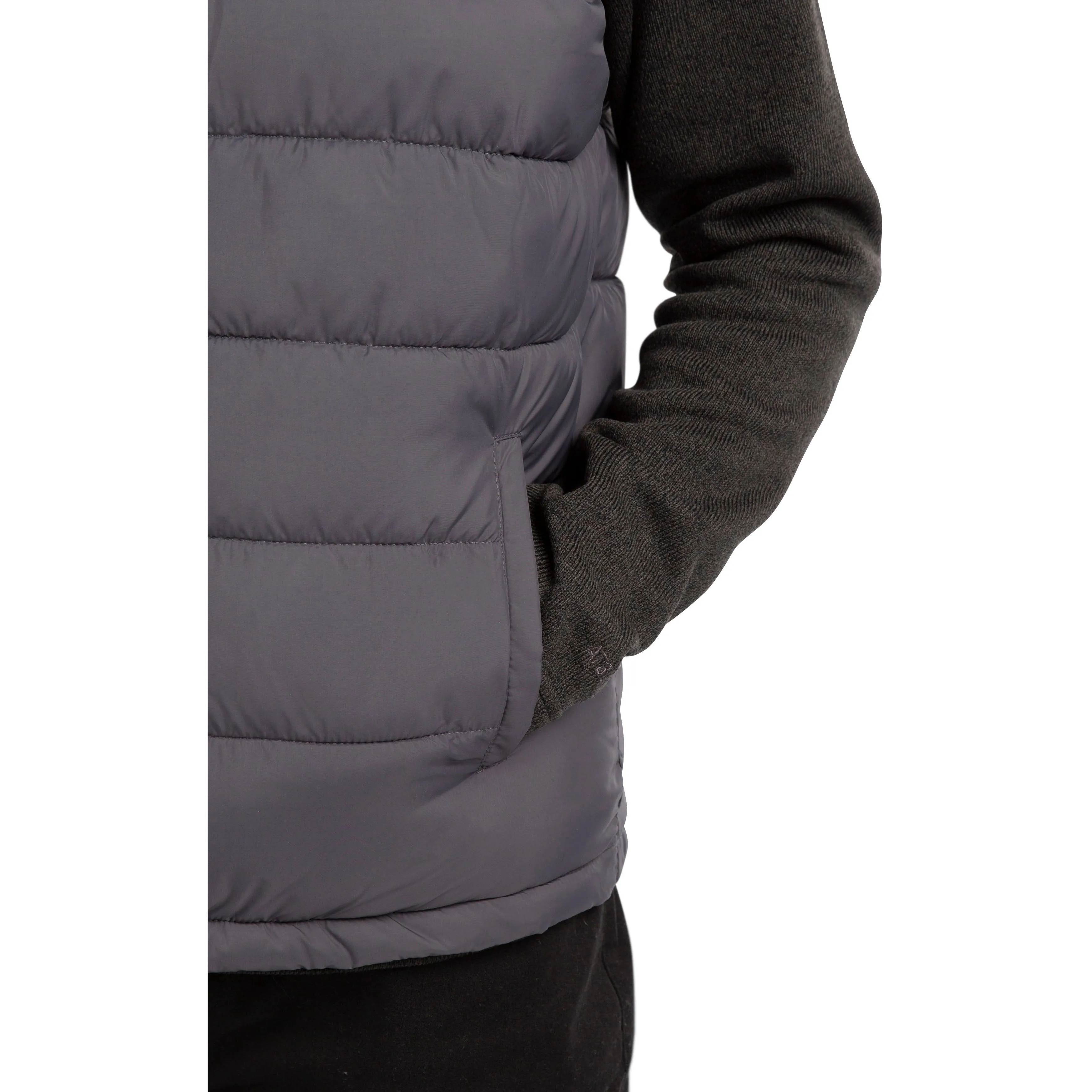 Oskar Men's Padded Gilet / Bodywarmer in Black and Grey