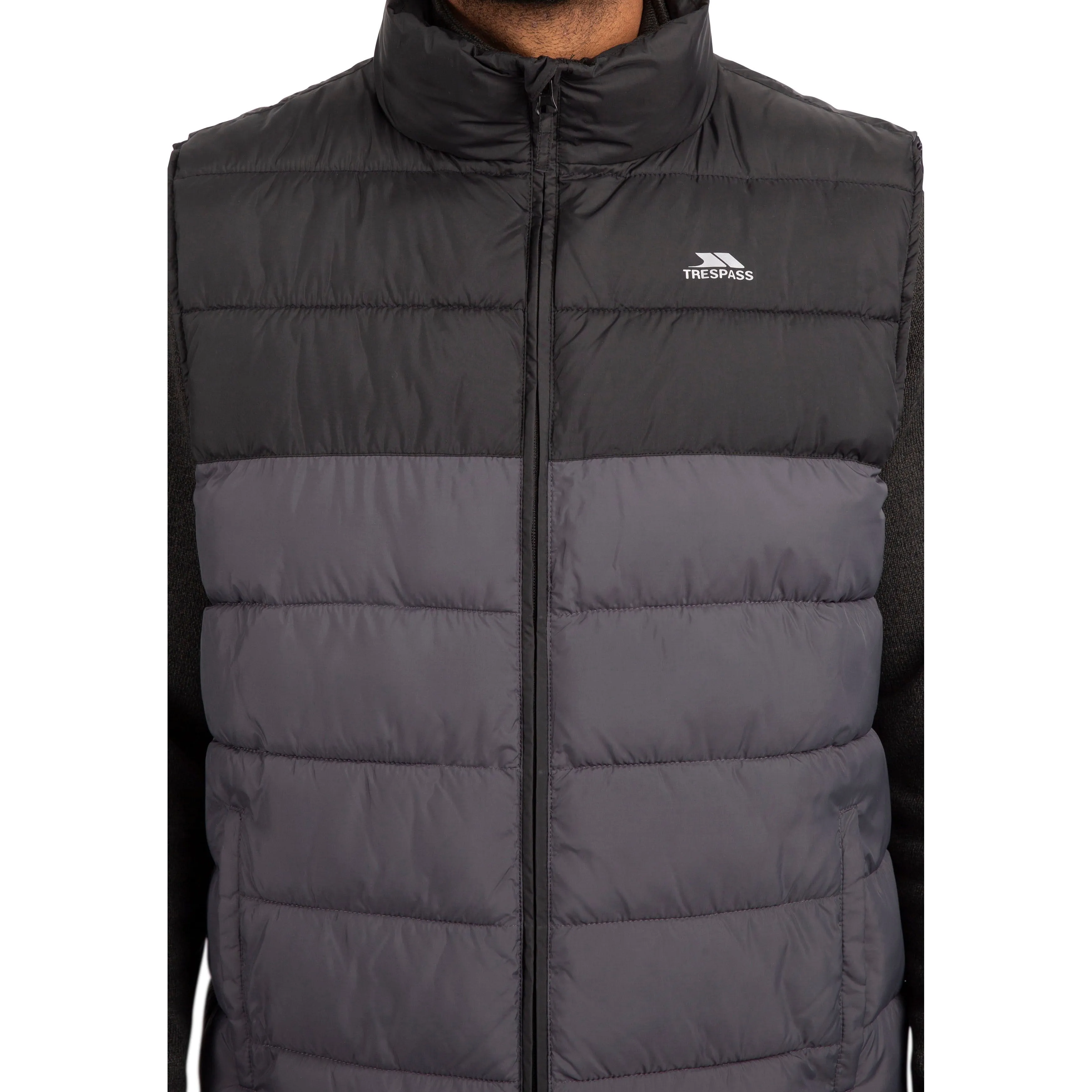 Oskar Men's Padded Gilet / Bodywarmer in Black and Grey