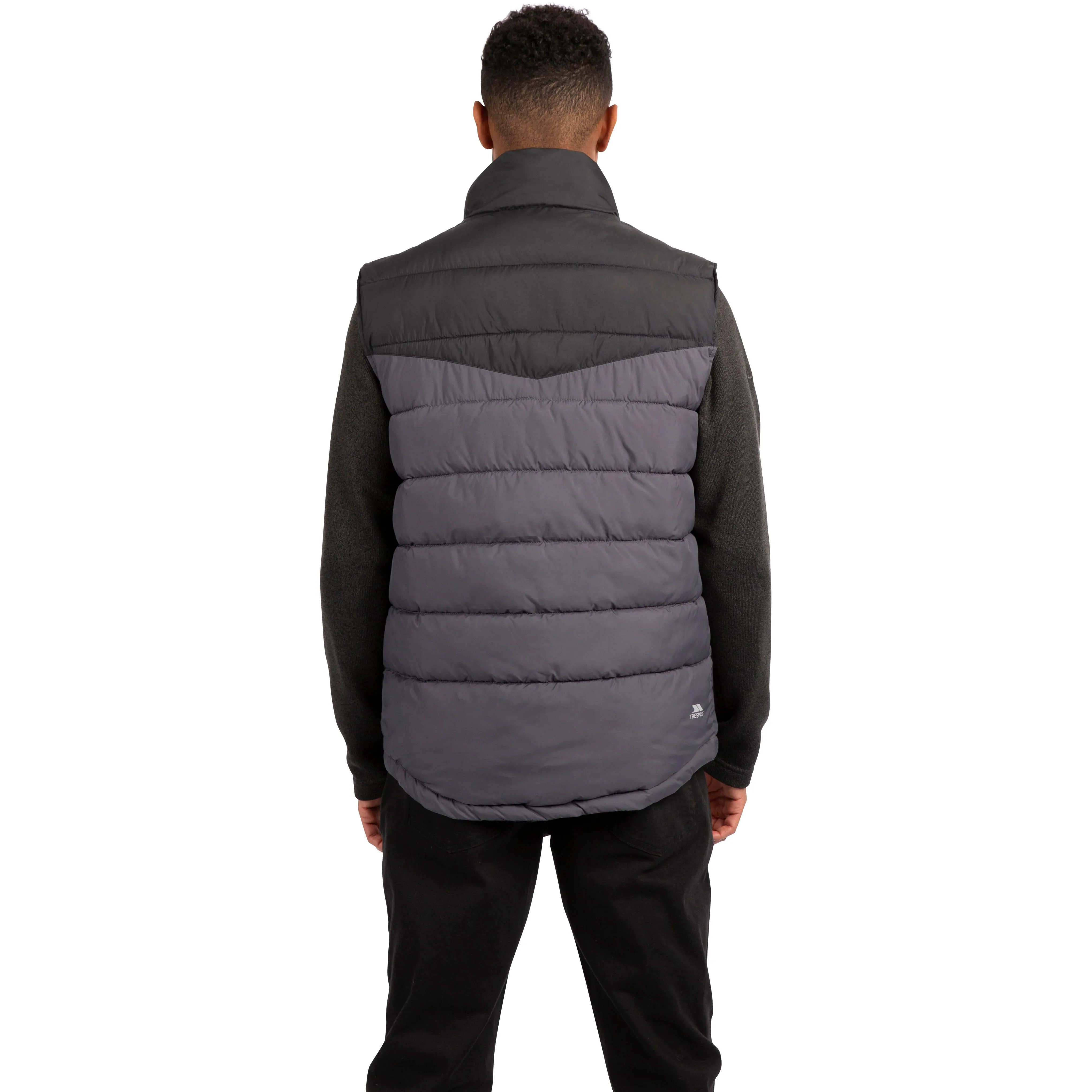 Oskar Men's Padded Gilet / Bodywarmer in Black and Grey