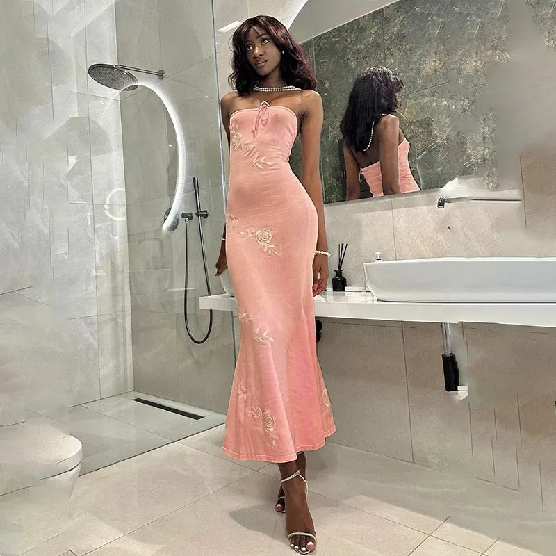 Pink Nightclub-ready Maxi Dress