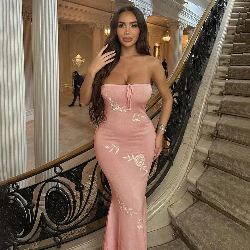 Pink Nightclub-ready Maxi Dress