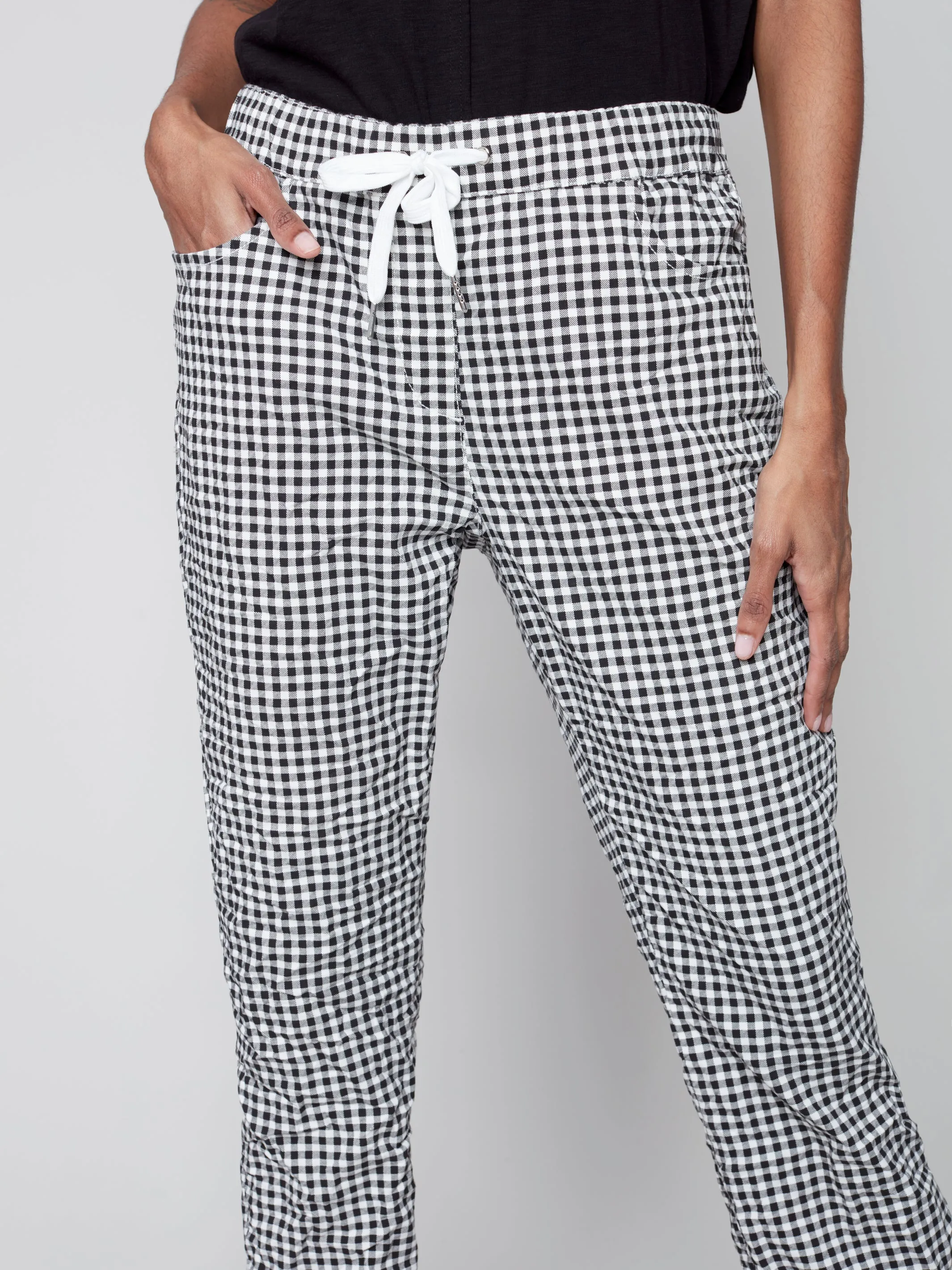 PRINTED CRINKLE JOGGER PANT