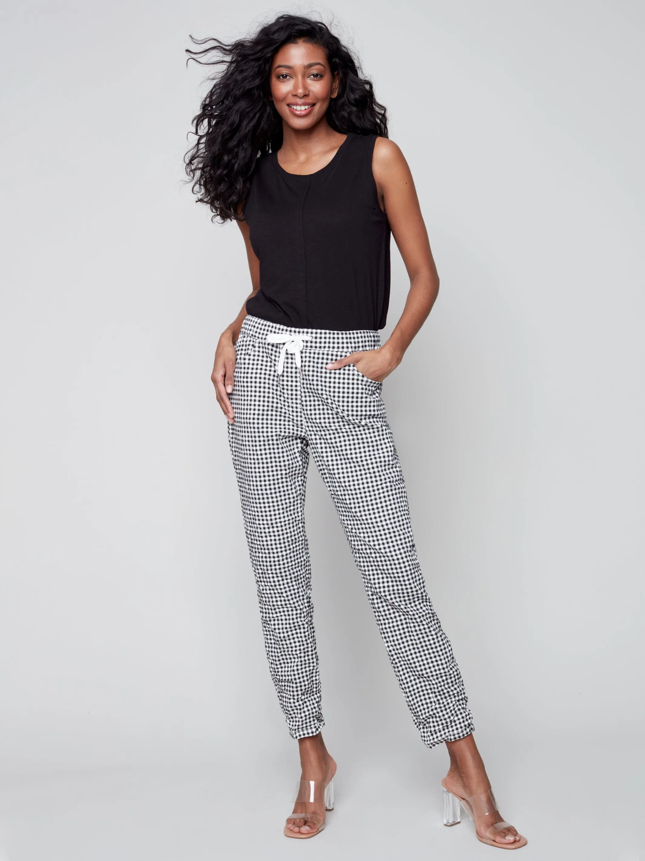 PRINTED CRINKLE JOGGER PANT