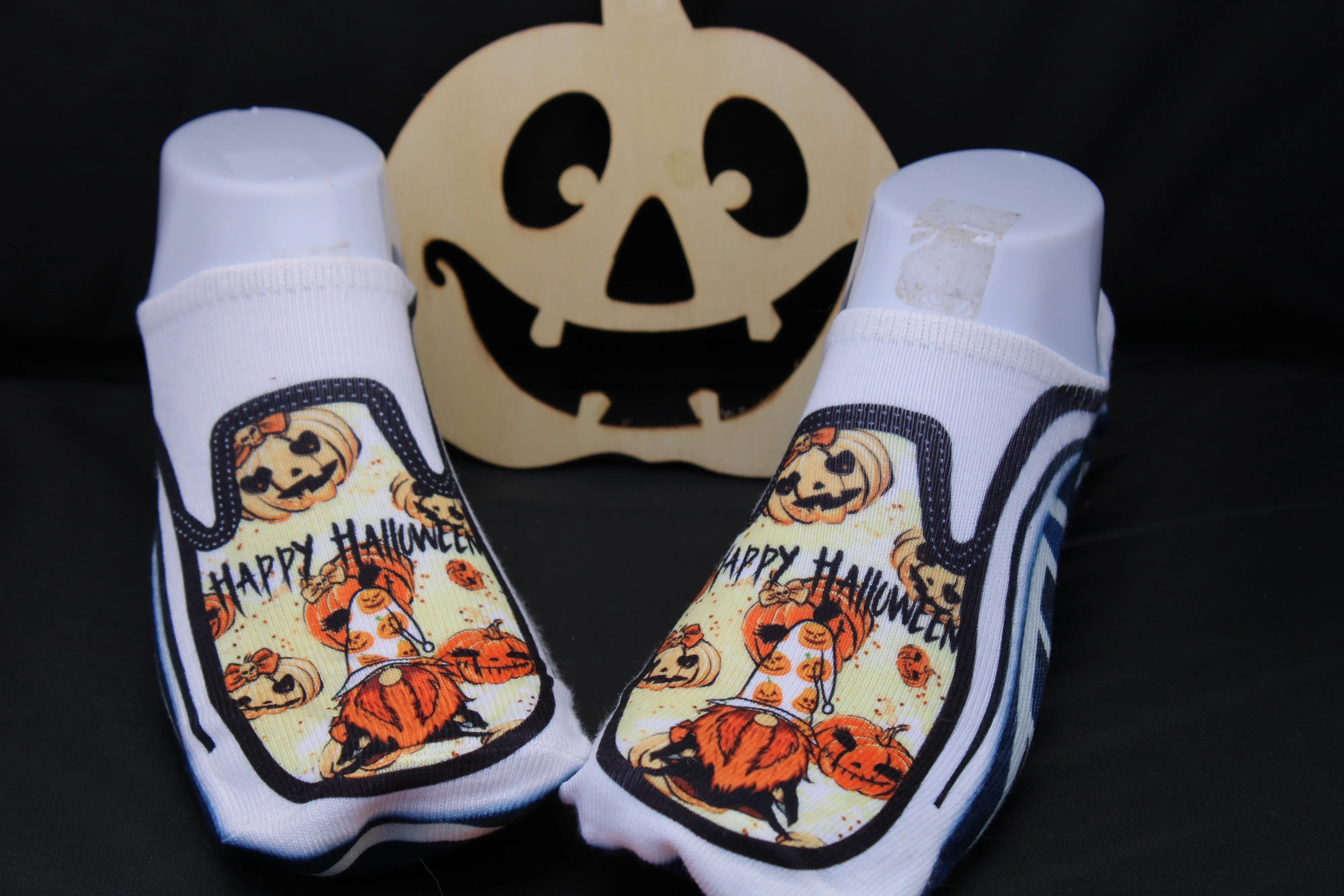 Pumpkin Gnome Faux Vans no show socks