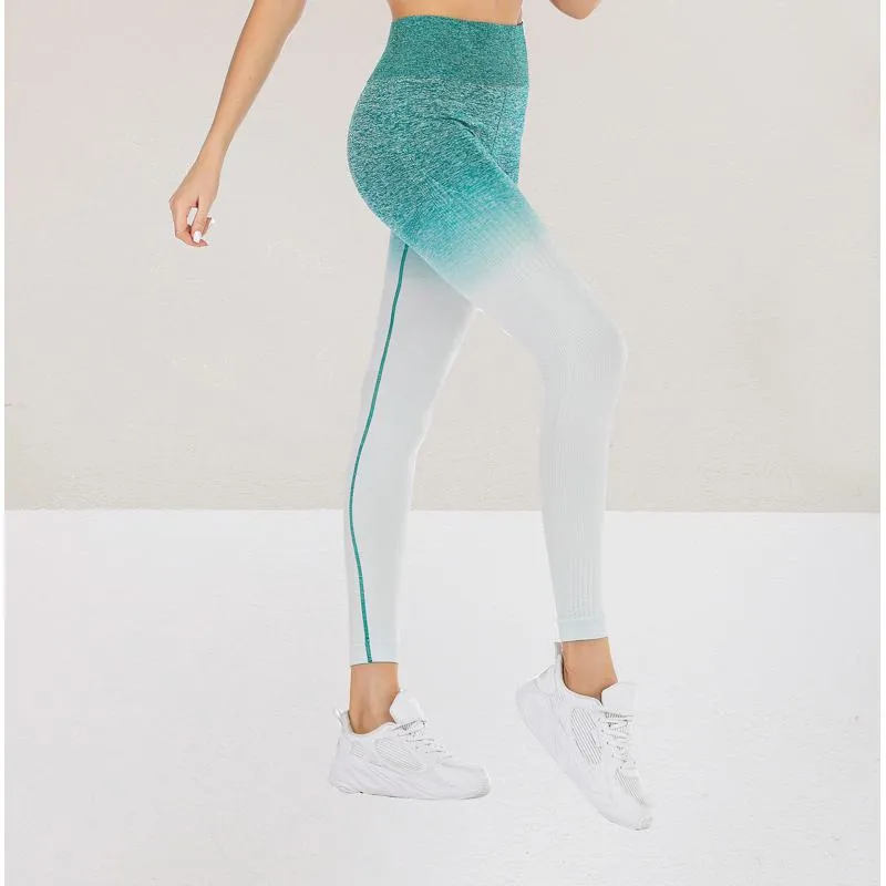 Quick-Drying Macaron Breathable Gradient Yoga Fitness Sports Leggings