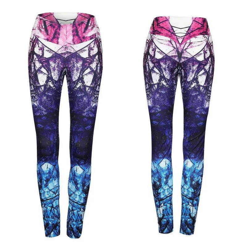 Sports Gradient Mixed Color Elasticity Yoga Fitness Sports Leggings