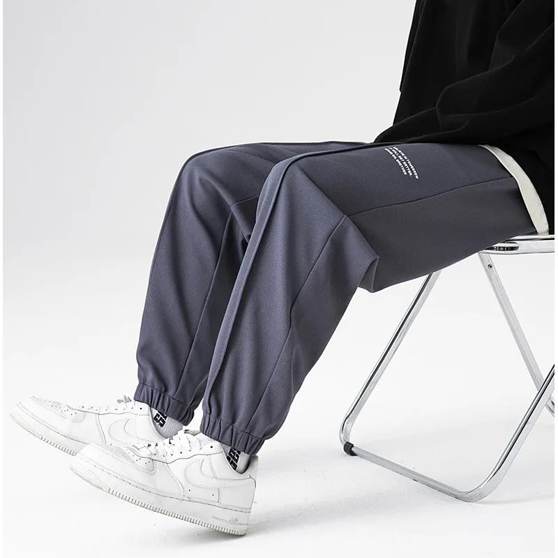 Sports Loose Fit Knitted Tapered Casual Drawstring Pants