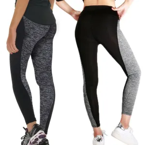 Sports Patchwork Tight-Fitting Elasticity Yoga Black-Gray Sports Leggings