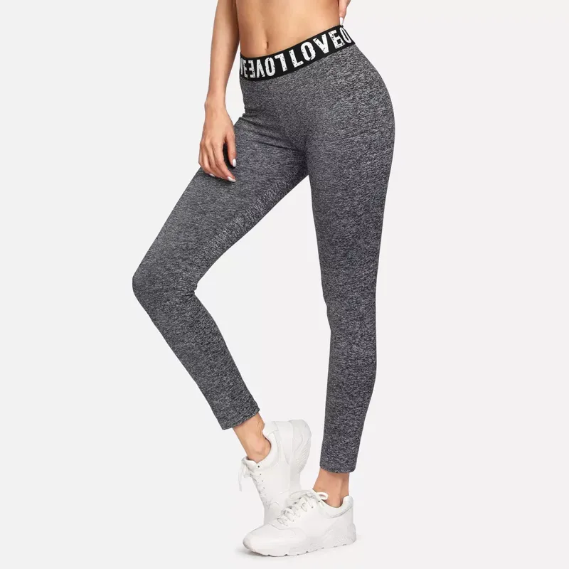 Sports Tight-Fitting Elasticity Yoga Letter Waist Belt Sports Leggings