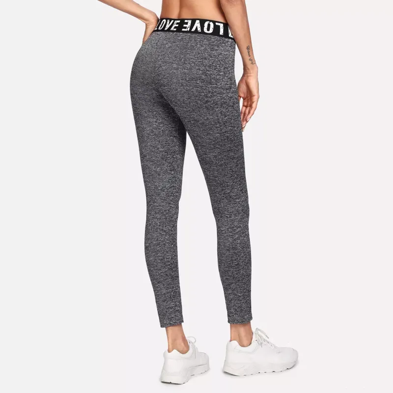 Sports Tight-Fitting Elasticity Yoga Letter Waist Belt Sports Leggings