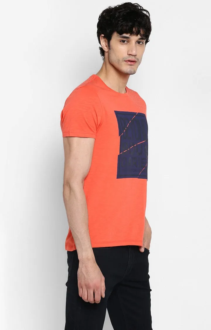 Spykar Coral Printed Slim Fit Men T-Shirts