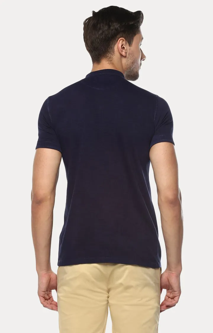 Spykar Men Blue Cotton Slim Fit M and arin T-Shirt