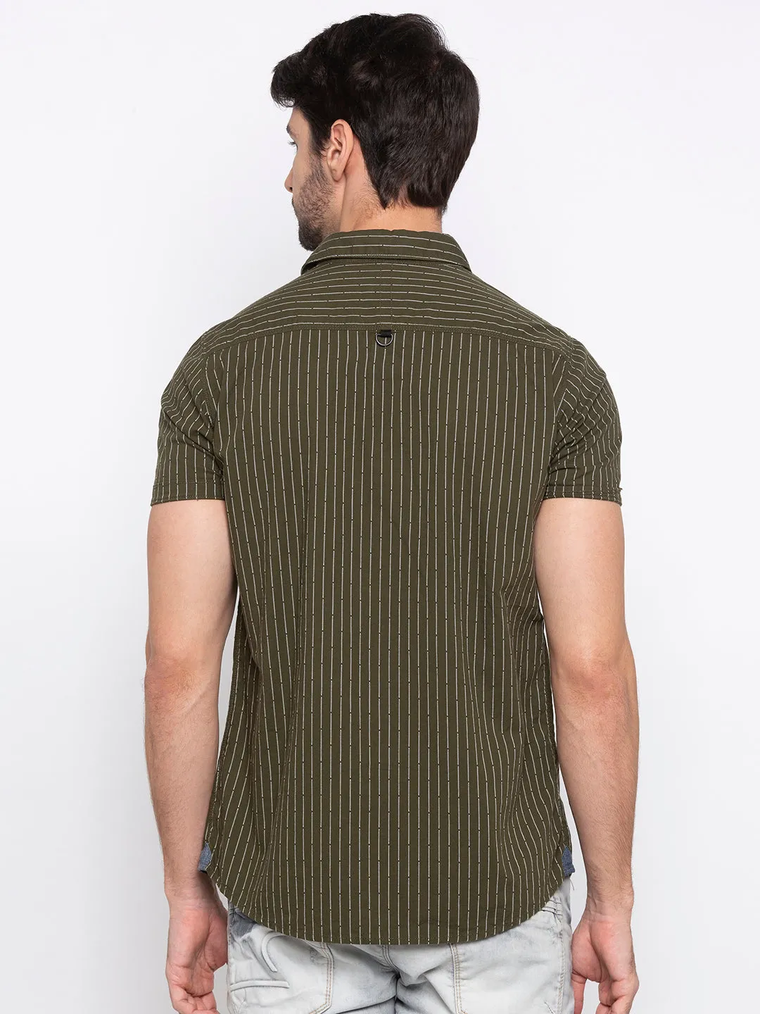 Spykar Men Green Cotton Casual Shirt