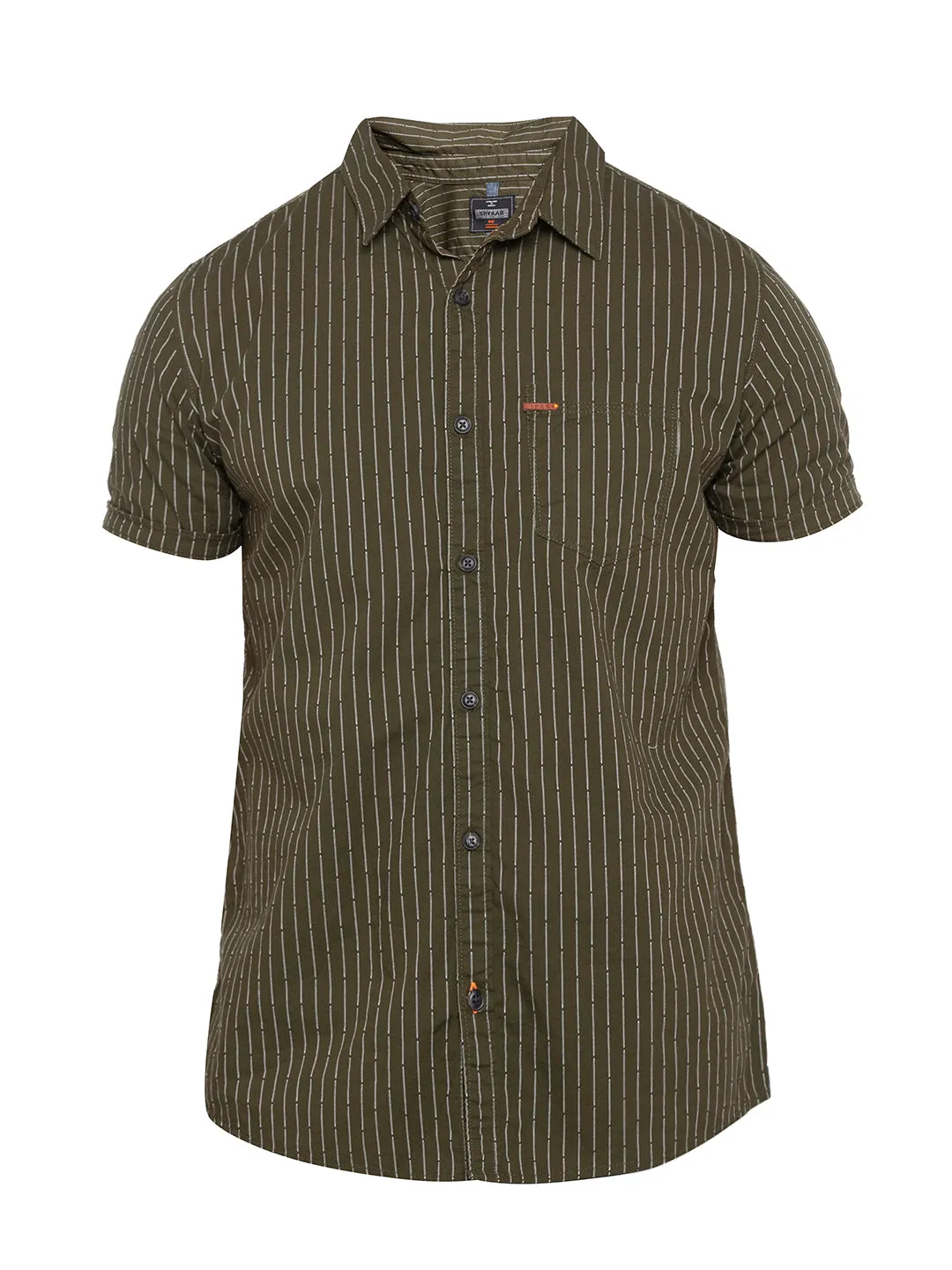 Spykar Men Green Cotton Casual Shirt