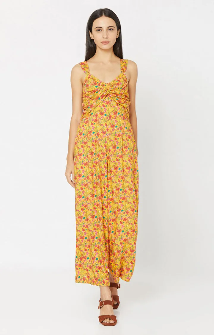 Spykar Yellow Viscose Dress (Regular)