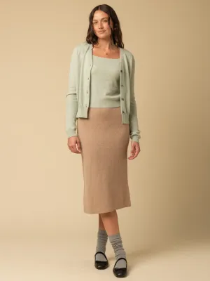 Straight Midi Skirt_Camel