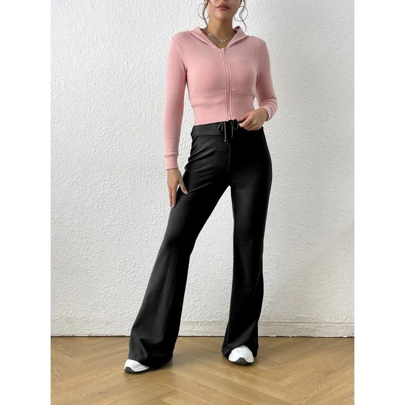 Tie High-Waisted Casual Slimming Sports Pants