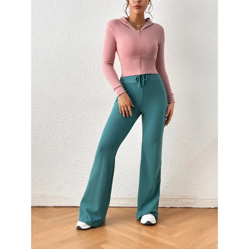 Tie High-Waisted Casual Slimming Sports Pants