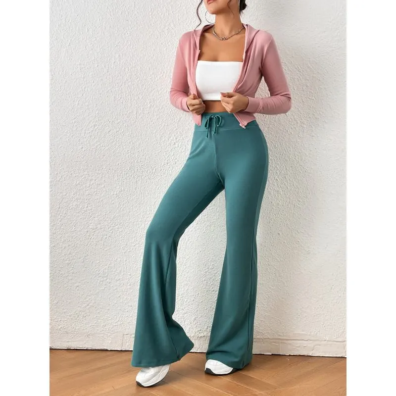 Tie High-Waisted Casual Slimming Sports Pants