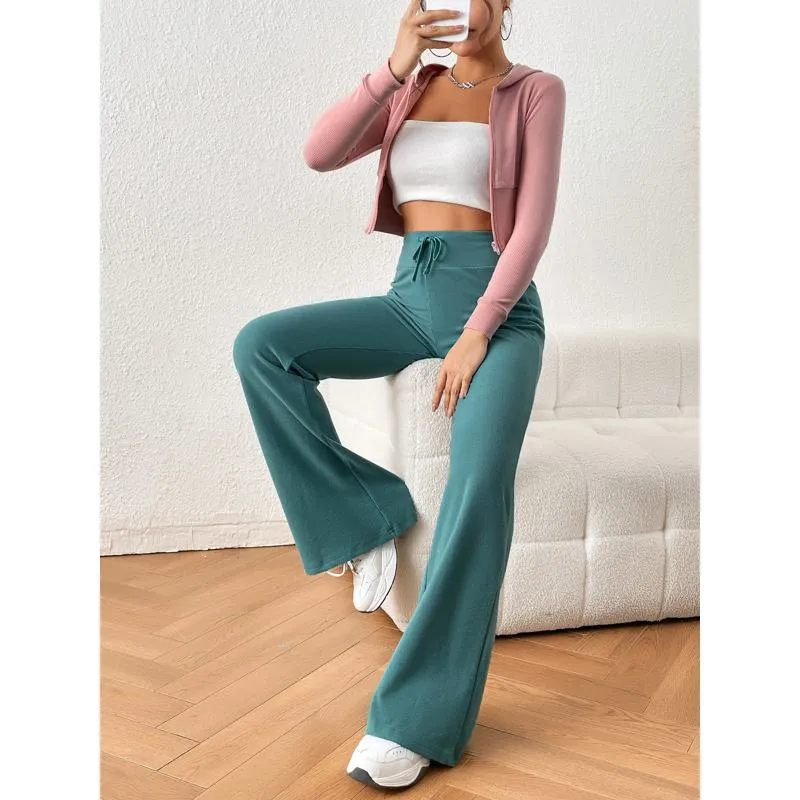 Tie High-Waisted Casual Slimming Sports Pants