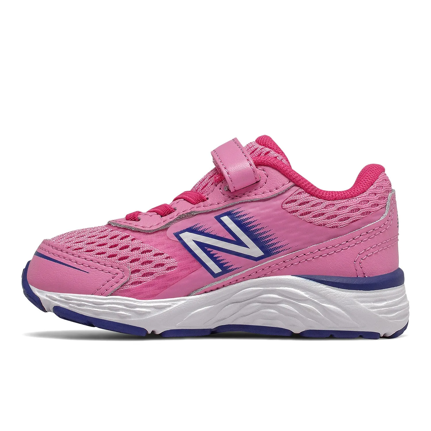 Toddler's New Balance 680v6 Bungee Color: Candy Pink/ Blue