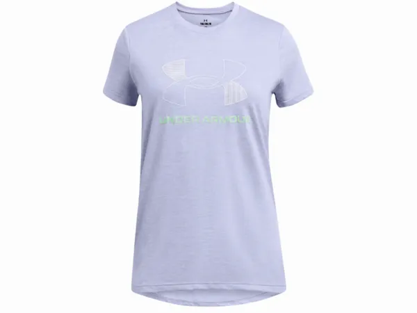 Under Armour Tech Twist Big Logo Girls Tee (Celeste/White)