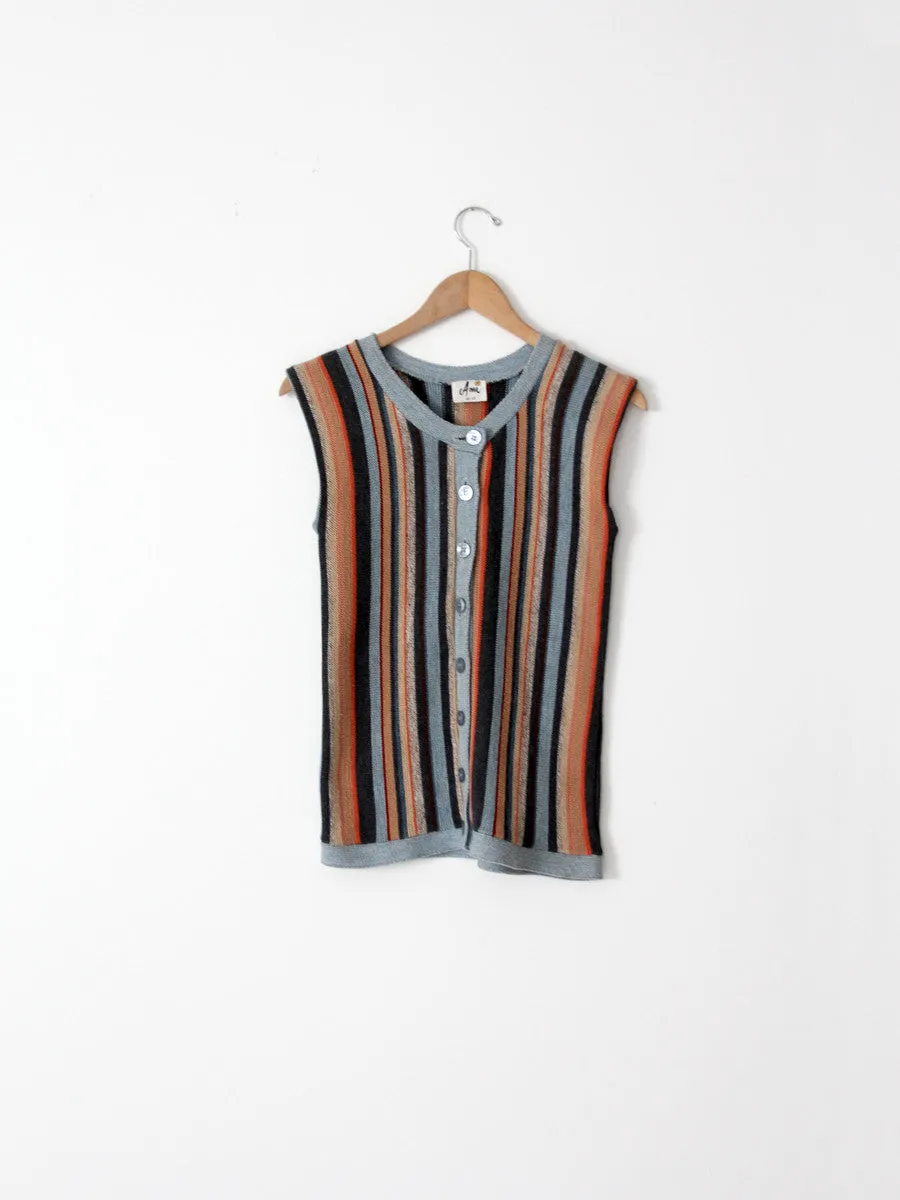 vintage 80s striped knit vest