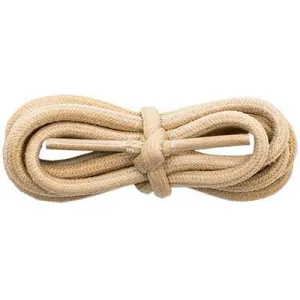 Waxed Cotton 3/16" Round Laces - Beige (2 Pair Pack) Shoelaces