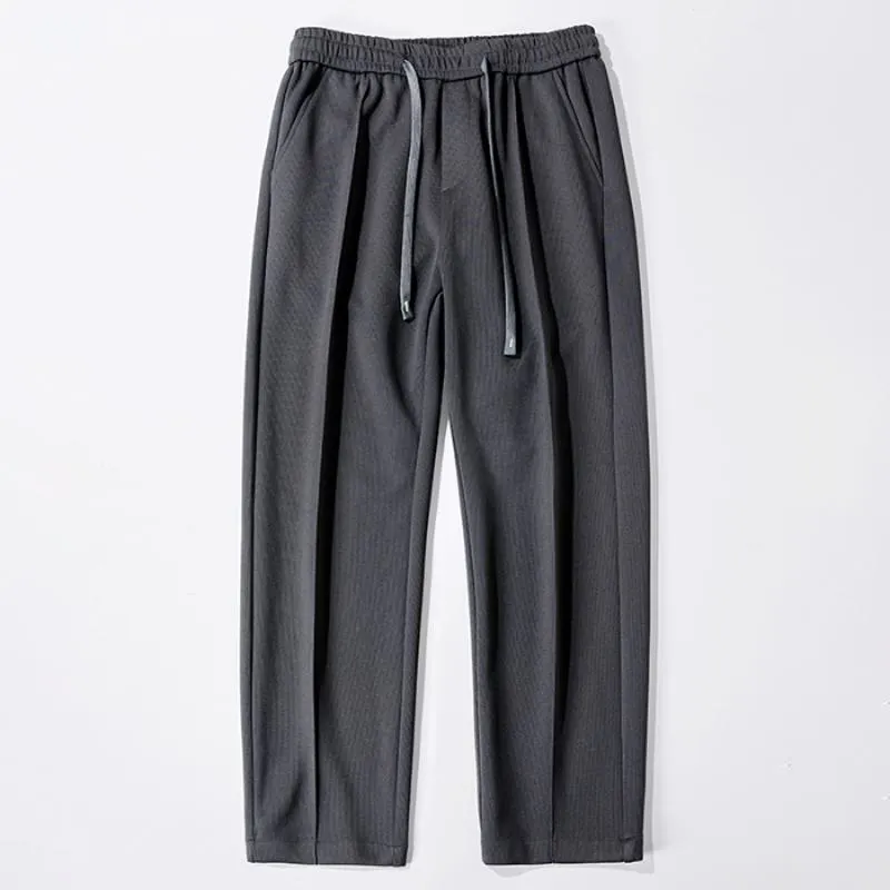 Wide-Leg Comfortable Knitted Elastic Waist Loose Fit Sports Straight Versatile Elasticity Pants