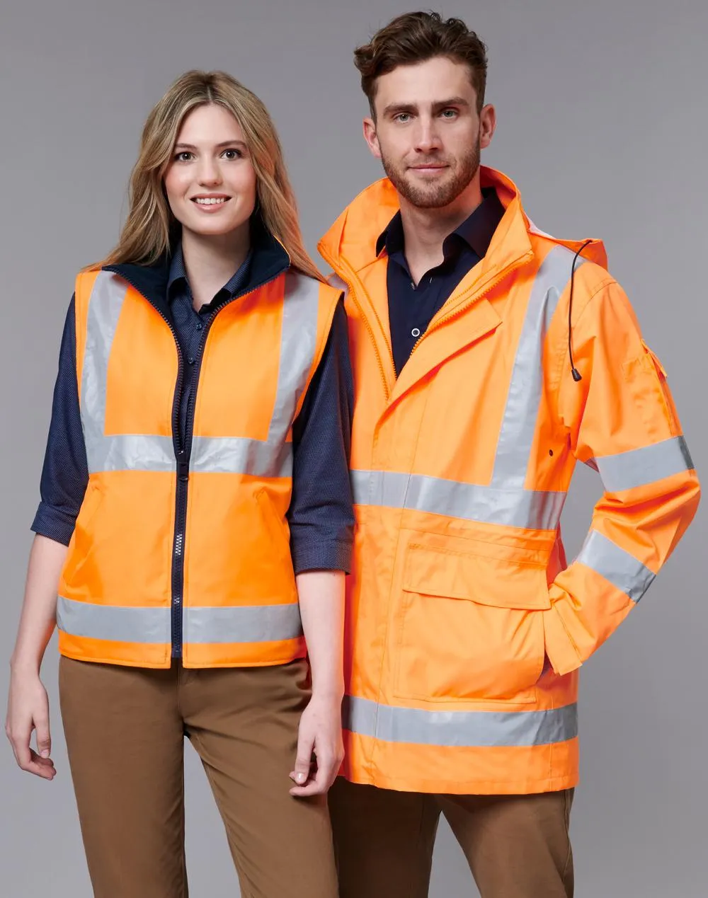 Winning Spirit VIC Rail Hi Vis 3 in 1 Safety Jacket and Vest - Unisex (SW77)